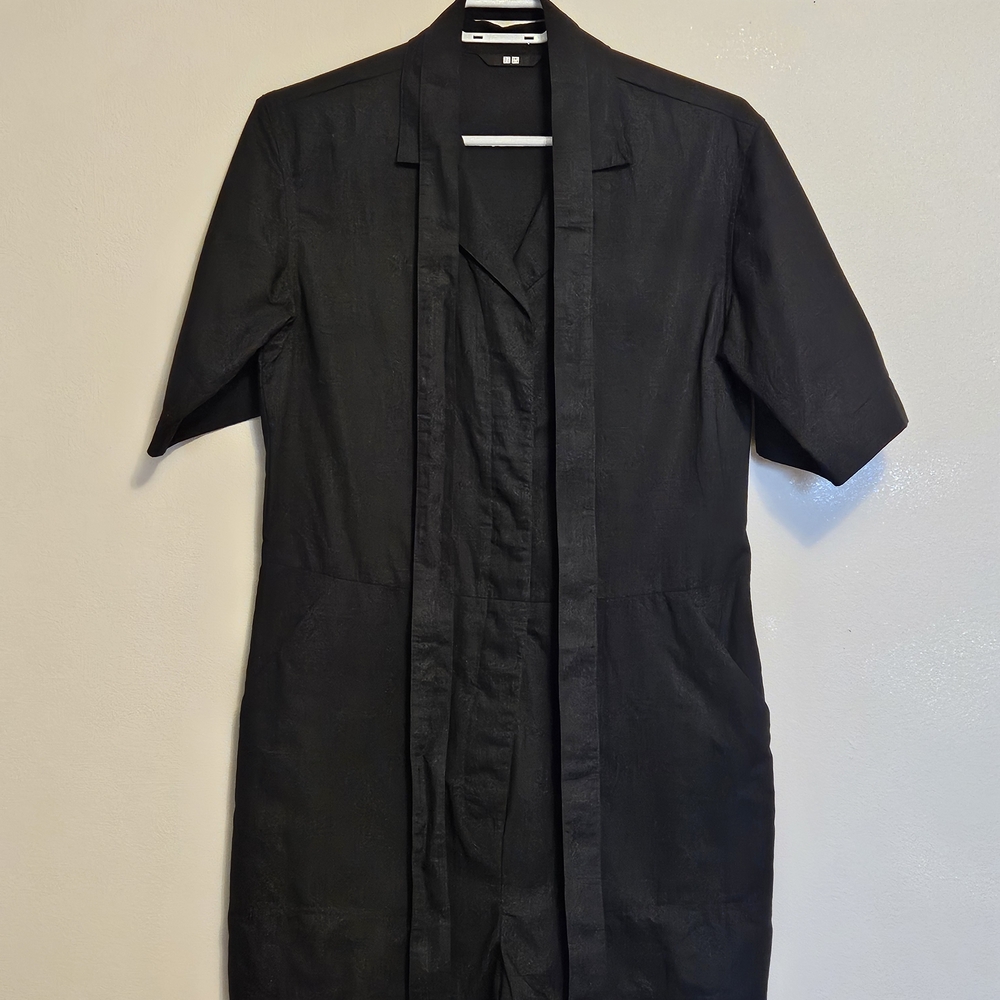 Uniqlo Black Linen Blend Romper
